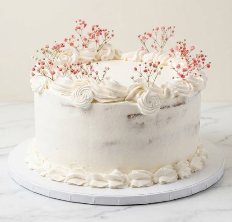 Bolo floral decorado com flores delicadas
