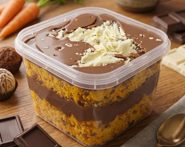 Bolo no Pote de Cenoura com Muito Chocolate Preto